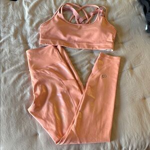 CRVS Apparel Pink Shimmer Bra and Legging Set